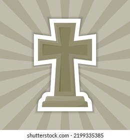 Note sticker with Tombstone, vector