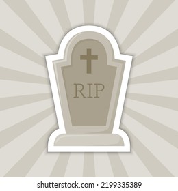 Note sticker with Tombstone, vector