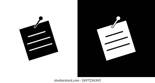 Nota pegajoso icono ilustración elemento diseño. iconos de glifo negro