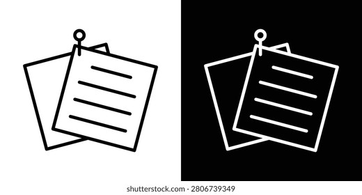 Note sticky icon set in bundle and white.