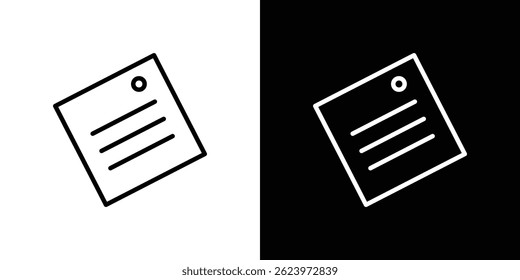 Nota Vector pegajoso del icono, Plantilla del logotipo de la ilustración en estilo de moda