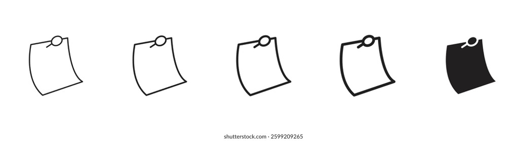 Note sticky icons in black outline, solid and colored style