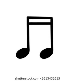 Note symbol, classical music vector elements. Hand drawn doodle style illustration