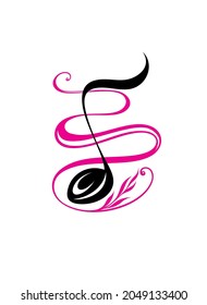 Note symbol. Music design.Tattoo music symbol