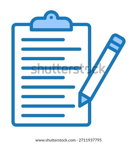 Note Taking Icon Blue Dualtone Design Vector Illustration