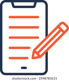 Note Taking Icon Color Line Vector Illustration