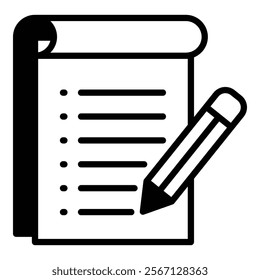 Note Taking Icon Element For Design