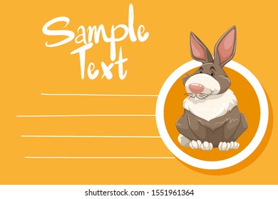 Note template with cute bunny illustration