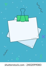 Note template with place for your text. Vector illustration in a memphis style