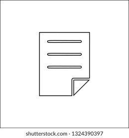 note, text icon. Simple thin line, outline vector of Text editor icons for UI and UX, website or mobile application