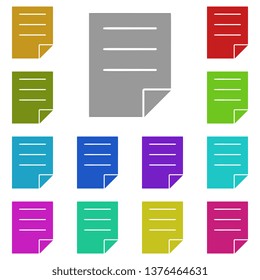 note, text multi color icon. Simple thin line, outline vector of Text editor icons for UI and UX, website or mobile application