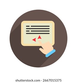 Note Text Rounded Color Icon Mini Illustration Icon. Use For Modern Concept, Print, Ui, Ux Kit, Web And App Development. Vector Related To Office, Education, Examination And More