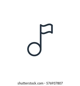 note thin line icon set on white background, audio, music, flat, minimalistic