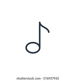 note thin line icon set on white background, audio, music, flat, minimalistic