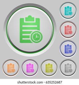 Note timer color icons on sunk push buttons