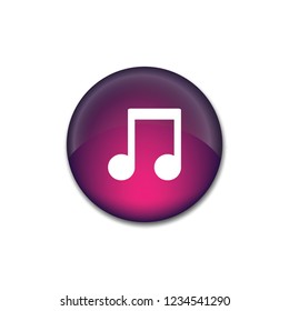 Note vector button, web design element