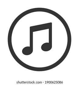 Note vector icon collection. Sheet music symbol. Song melody sign. Application and web interface button. Silhouette image.