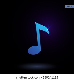 Note vector icon. Graphic symbol for web design, logo. Isolated sign on a black background.