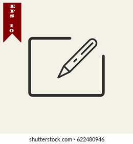Note vector icon with minimalistic line design