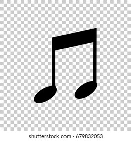 Note vector icon. Music icon symbol.