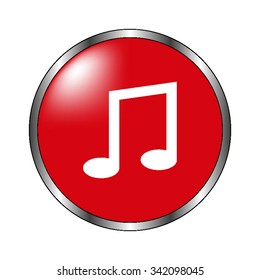 Note - vector icon on the  red button