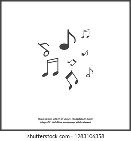 Note vector icon on white  background. Music note  illustration on white isolated background. Layers grouped for easy editing illustration. For your design.