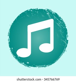 note vector icon - round button