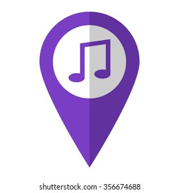 Note - vector icon;  violet map pointer