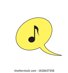 Музыкальная нота. Note. Vector illustration. Isolated white background.

