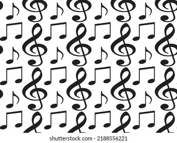 Note Vector illustration. Seamless patterns. Fun shapes. 