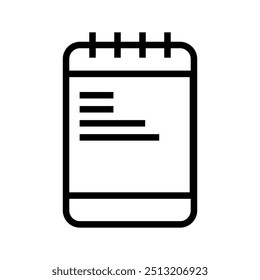 note vector line icon in minimalist style