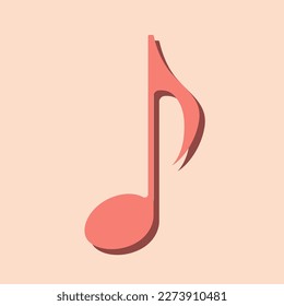 Note vector. Music note icon vector. Melody symbol vector icon. Music icon vector.
