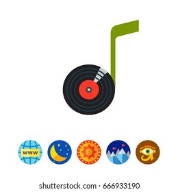 Note Vinyl Disk Icon