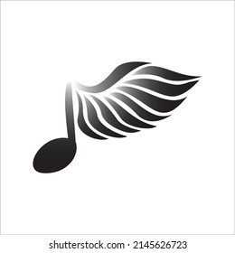note wing logo template. music note icon, sign and symbol. vector illustration.