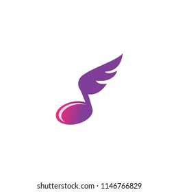 note wings logo vector