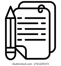 Note Writing Icon Element For Design