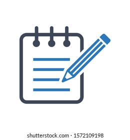 Note writing icon. vector graphics