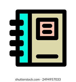Noteblock flat icon. file, document, data, book. suitable for interfaces, websites, UI and mobile apps.