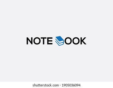 Notebook Abstract typography emblem logo design