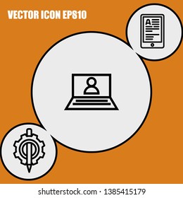 Notebook account Icon vector eps10 illustration