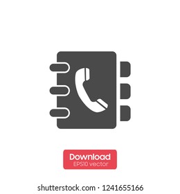 Notebook, address, phone book with email symbol and pen icon