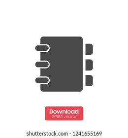 Notebook, address, phone book with email symbol and pen icon