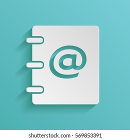 Notebook, address, phone book with email symbol