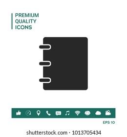 Notebook, address, phone book icon with blank cover