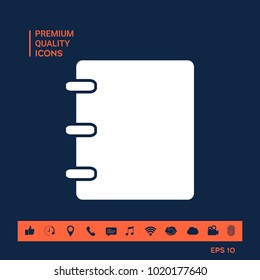 Notebook, address, phone book icon with blank cover