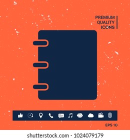 Notebook, address, phone book icon with blank cover