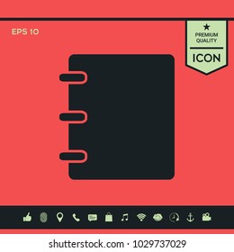 Notebook, address, phone book icon with blank cover