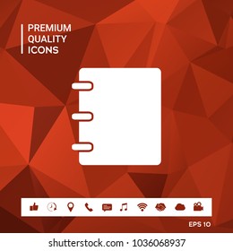 Notebook, address, phone book icon with blank cover