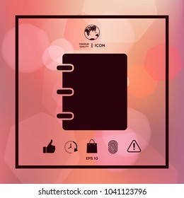 Notebook, address, phone book icon with blank cover