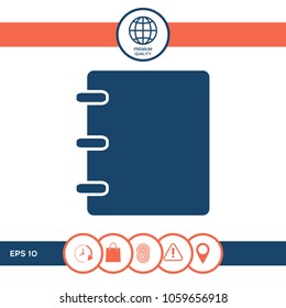 Notebook, address, phone book icon with blank cover